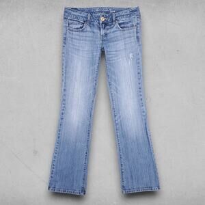 American Eagle Jeans Women 2 Blue Favorite Boyfriend Bootcut Distressed Grunge